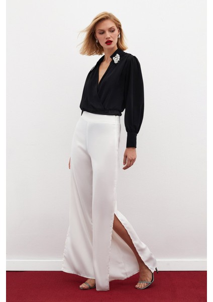 Aksesuar Detaylı Bodysuit Bluz - Siyah modelleri