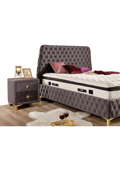 Elizabeth Set (Baza+Yatak+Başlık) Çift Kişilik 200X200 cm