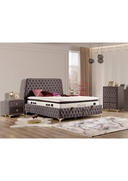 Elizabeth Set (Baza+Yatak+Başlık) Çift Kişilik 200X200 cm