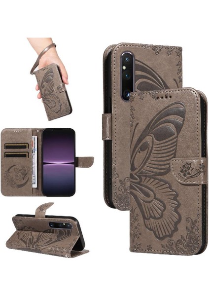 Kredi Kartı Yuvası Ayrılabilir El Kayışı ile Sony Xperia 1 V Için Flip Case (Yurt Dışından)