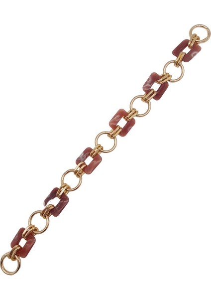 40 cm Kare Akrilik Yaylı Halkalı Çanta Zinciri Gül Kurusu Renk Light Gold Metalli fiyatları