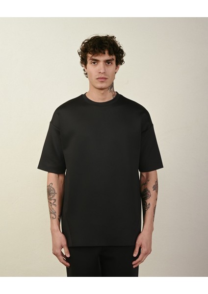 Siyah Oversize Ütüsüz T-Shirt modelleri