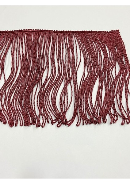 Koltuk Perde Saçağı / Püskülü / 20 cm / 1 Metre / Bordo Rengi