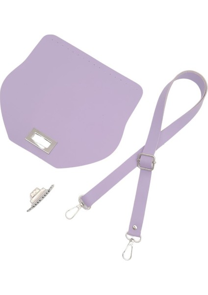 Suni Deri 21X19 cm Kapaklı ve Ayarlı Saplı Çanta Seti Lila Renk Gümüş Metalli modelleri