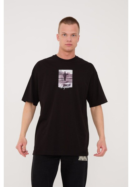 Charlie Chaplin Siyah Nakışlı Unisex T-Shirt fiyatları