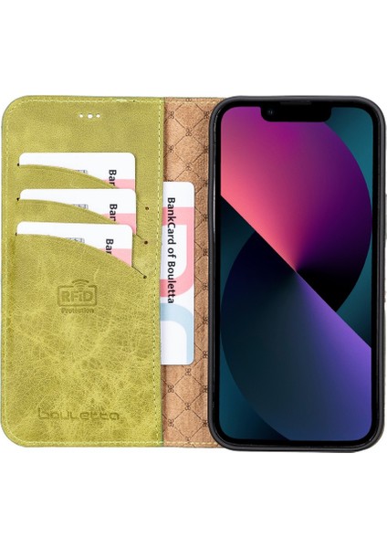 Apple iPhone 13 Pro Uyumlu Deri Cüzdanlı Kılıf TN19