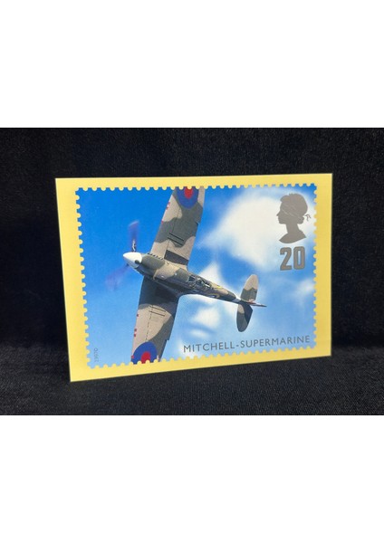 Ingiltere 1997 Ww2 Salmon Postcard Mitchell Supermarine / Royal Air Force 2. Dünya Savaşı Savaş Uçağı Temalı Kartpostal