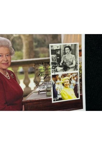 Her Majesty The Queen Diamond Jubilee 1952-2012 Queen Elisabeth Iı. Ilk Gün Zarfı Block Pullu 1957-1982 Limited 75/75 Nadir fırsatları
