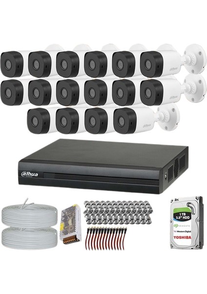 Dahua 16 Kamera Fullhd Güvenlik Kamerası Set 1tb HDD