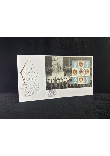 Her Majesty The Queen Diamond Jubilee Elmas Jübile 1952-2012 Queen Elisabeth Iı. Ilk Gün Zarfı Block Pullu Limited 75/75 Nadir