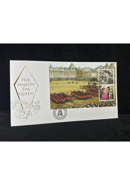 Her Majesty The Queen Diamond Jubilee 1952-2012 Queen Elisabeth Iı. Ilk Gün Zarfı Palace Road Limited 75/75 Nadir