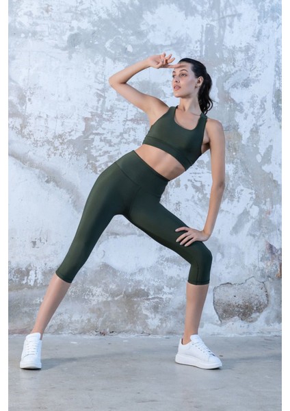 Dar Kesim Toparlayıcı Yüksek Bel Kapri Fitness Tayt modelleri