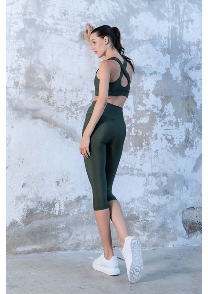 Dar Kesim Toparlayıcı Yüksek Bel Kapri Fitness Tayt fırsatları