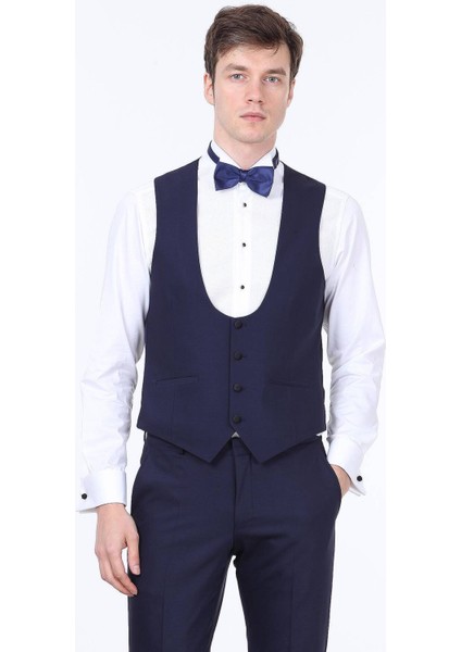 Saks Slim Fit Kelebek Yaka Klasik Yelek