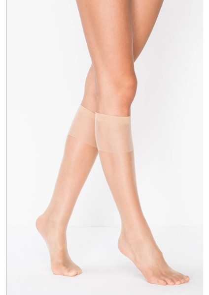 3 Adet. Açık Ten. Parlak. 15 Den. Ince. Burnu Dayanıklı, Pantolon Çorabı, Renk No:51