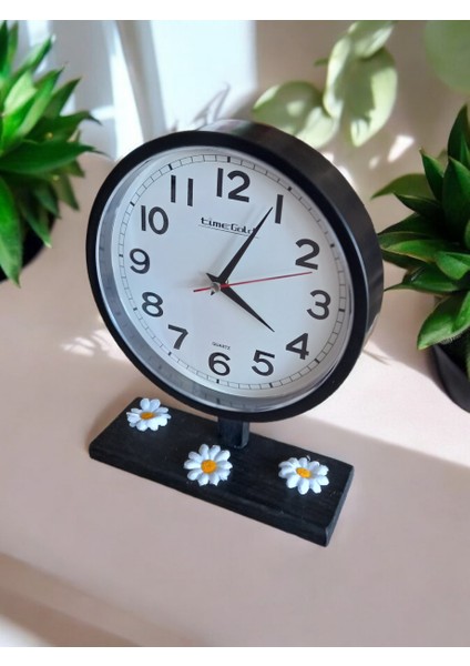 Papatyalı Siyah Ofis Salon Masa Saati 22*30 Cm 8 Adet Silikon Kek Kalıbı Hediyeli indirimleri
