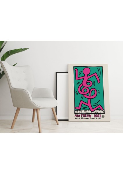 Keith Haring Pop Art Kanvas Tablo Oda Dekorasyon Duvar Tablosu