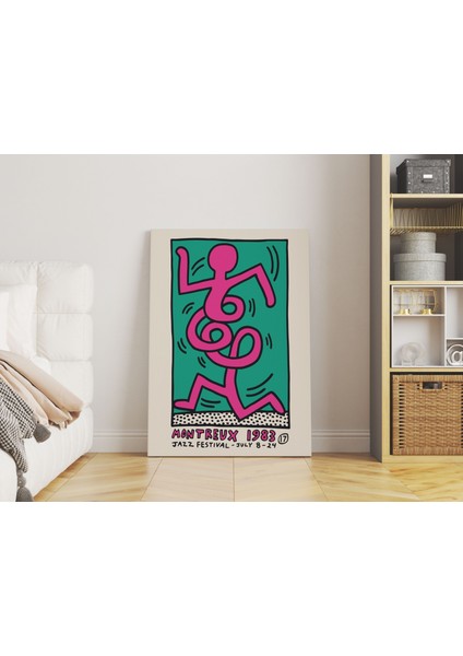 Keith Haring Pop Art Kanvas Tablo Oda Dekorasyon Duvar Tablosu