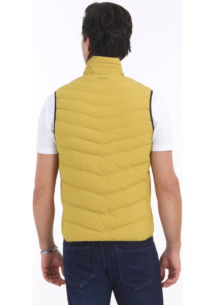 Sarı Regular Fit Dik Yaka Casual Dokuma Spor Yelek indirimleri