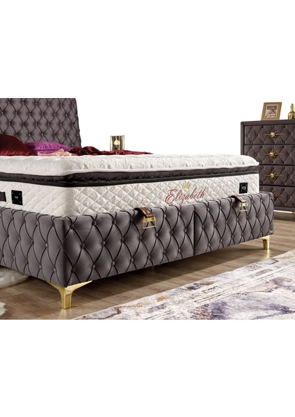 Elizabeth Set (Baza+Yatak+Başlık) Çift Kişilik 140X190 cm