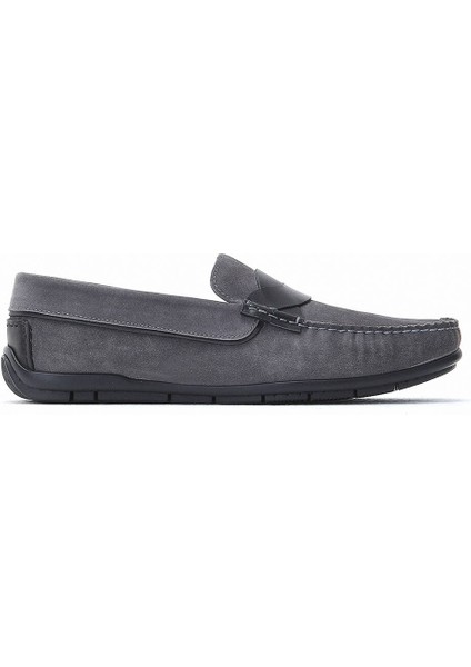 Gri Süet Casual Loafer