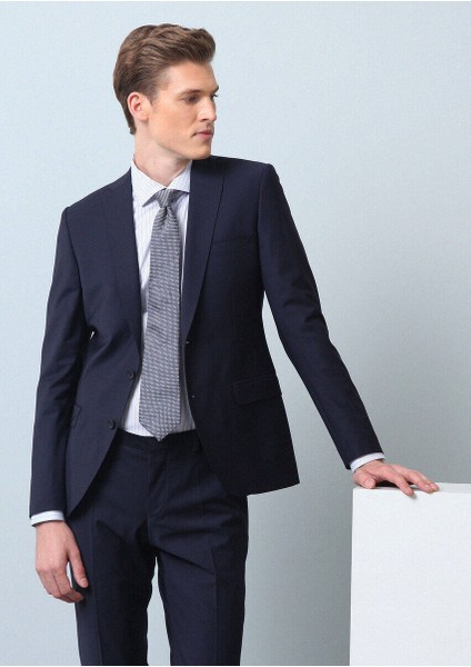 Saks Düz Fashion Slim Fit Yün Karışımlı Takım Elbise modelleri