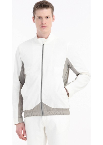 Beyaz Regular Fit Dik Yaka Casual Dokuma Mont fiyatları