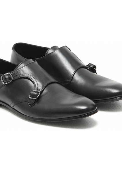 Siyah Deri Klasik Loafer modelleri