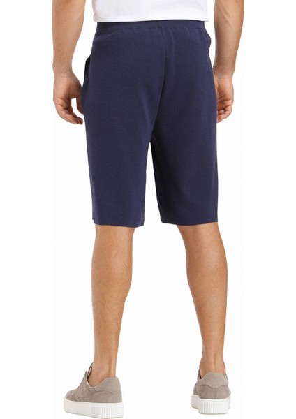 Lacivert Düz Örme Regular Fit Spor Bermuda fırsatları