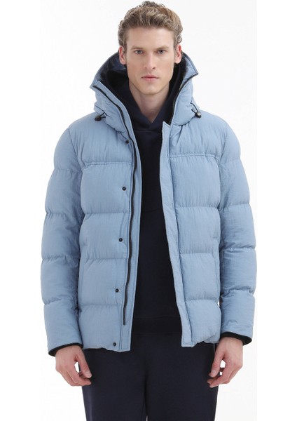 Mavi Regular Fit Kapüşonlu Casual Dokuma Mont