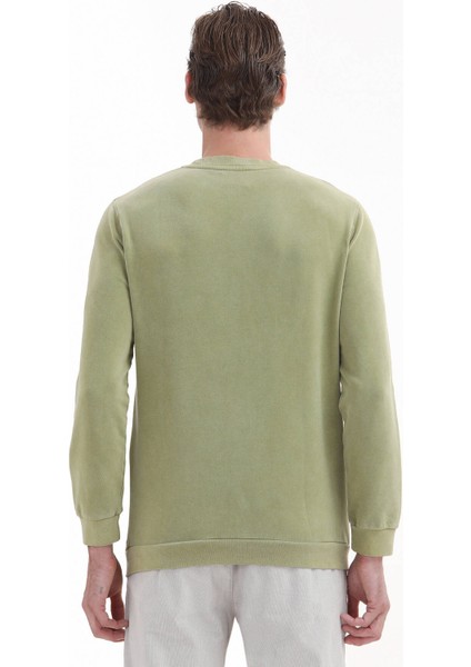 Yeşil Bisiklet Yaka Baskılı Sweatshırt fırsatları