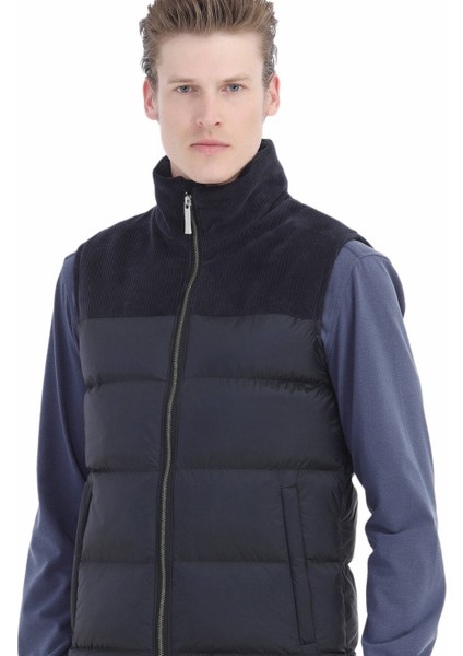 Lacivert Regular Fit Dik Yaka Casual Dokuma Spor Yelek fırsatları