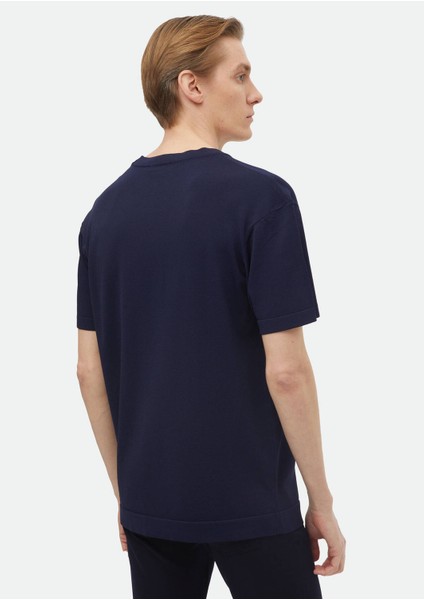 Lacivert Bisiklet Yaka Düz Örgü Triko fırsatları