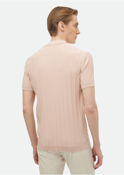 Pembe Polo Yaka Jakarlı Triko indirimleri