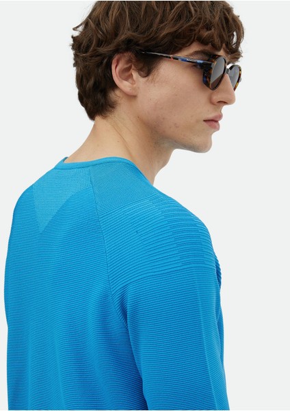 Turkuaz Bisiklet Yaka Jakarlı Triko fırsatları