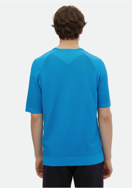 Turkuaz Bisiklet Yaka Jakarlı Triko indirimleri