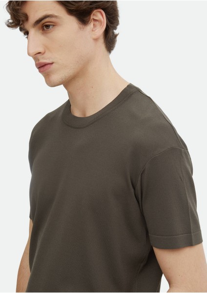 Haki Bisiklet Yaka Düz Örgü Triko modelleri