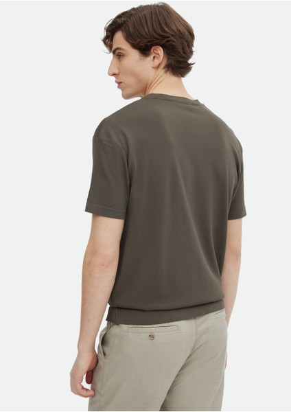 Haki Bisiklet Yaka Düz Örgü Triko fırsatları