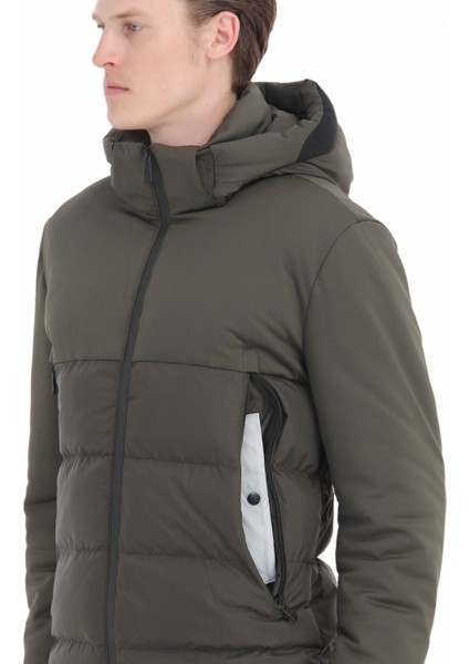 Haki Regular Fit Kapüşonlu Casual Dokuma Mont indirimleri