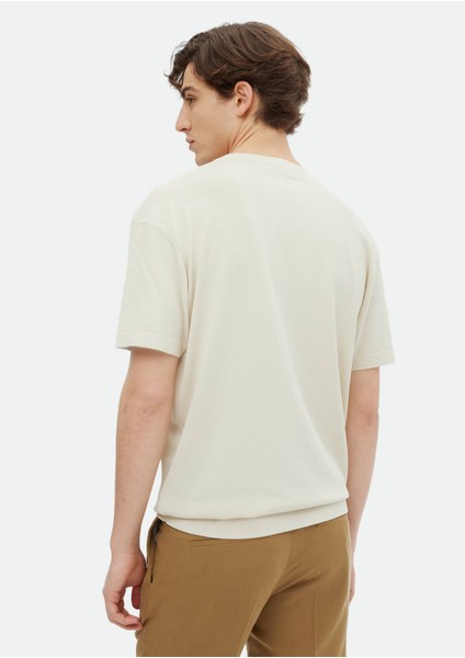 Bej Bisiklet Yaka Düz Örgü Triko fırsatları