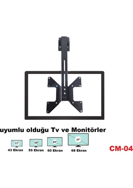 Cm-04 Eğimli Tavan Askı Aparatı 17 "-32 "
