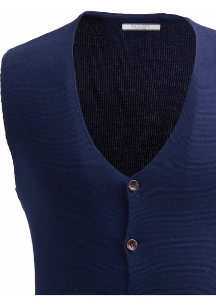 Lacivert Regular Fit V Yaka Casual Örme Triko Yelek fiyatları