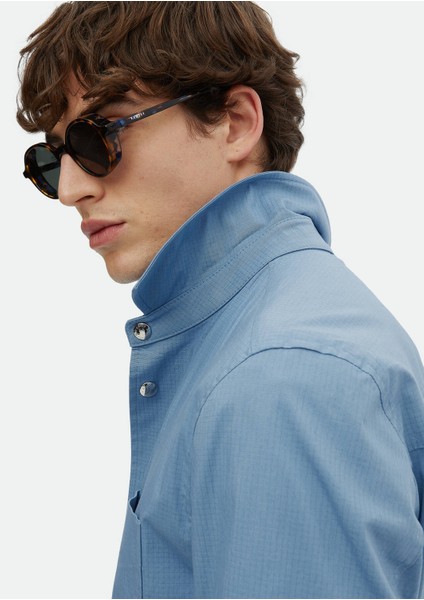 Mavi Regular Fit Gömlek Yaka Casual Dokuma Mont fırsatları