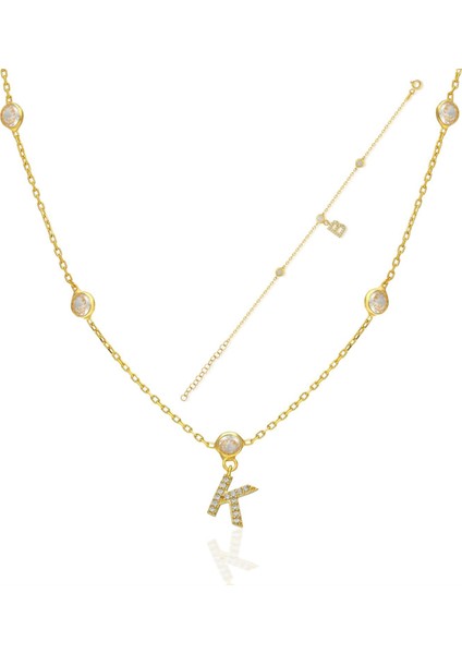 Harfli Taşlı Parlak Zincir Seti