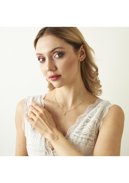 Harfli Taşlı Parlak Zincir Seti fırsatları