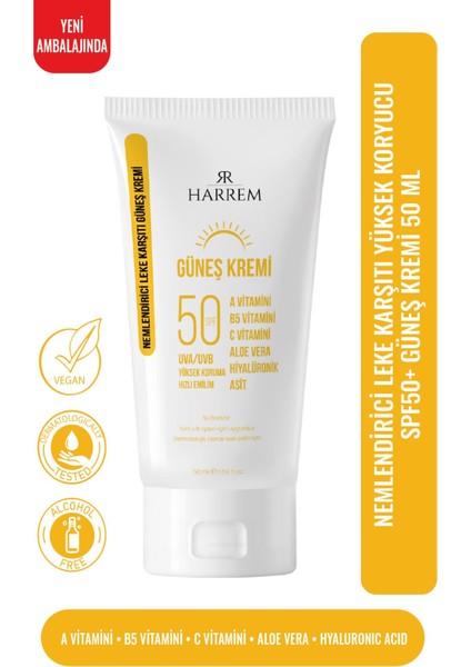 Nemlendirici Leke Karşıtı SPF50+ Güneş Kremi 50 ml