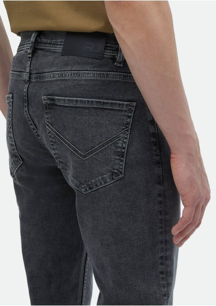Antrasit Düz Slim Fit Denim Pamuk Karışımlı Pantolon fırsatları