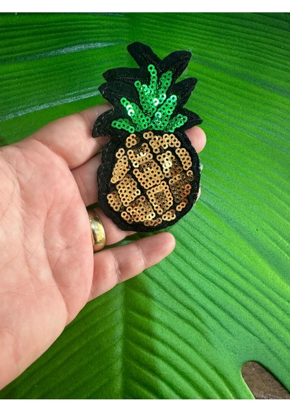 8x5 cm Ütü Ile Yapışan Pul Payetli Ananas Arma Dikiş Aksesuarı fiyatları