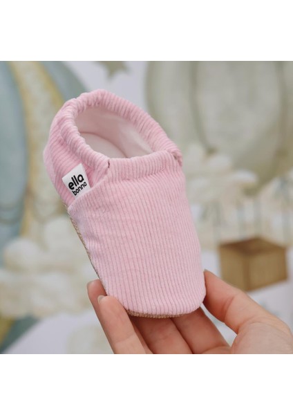 Kadife Bebek Patiği Fitilli, Kaydırmaz Taban, Kreş Ayakkabısı Patik, Pembe fırsatları