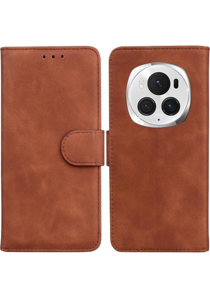 Onur Magic6 Pro Için Flip Case Standı Tutucu Kart Yuvası Manyetik Premium Pu (Yurt Dışından)